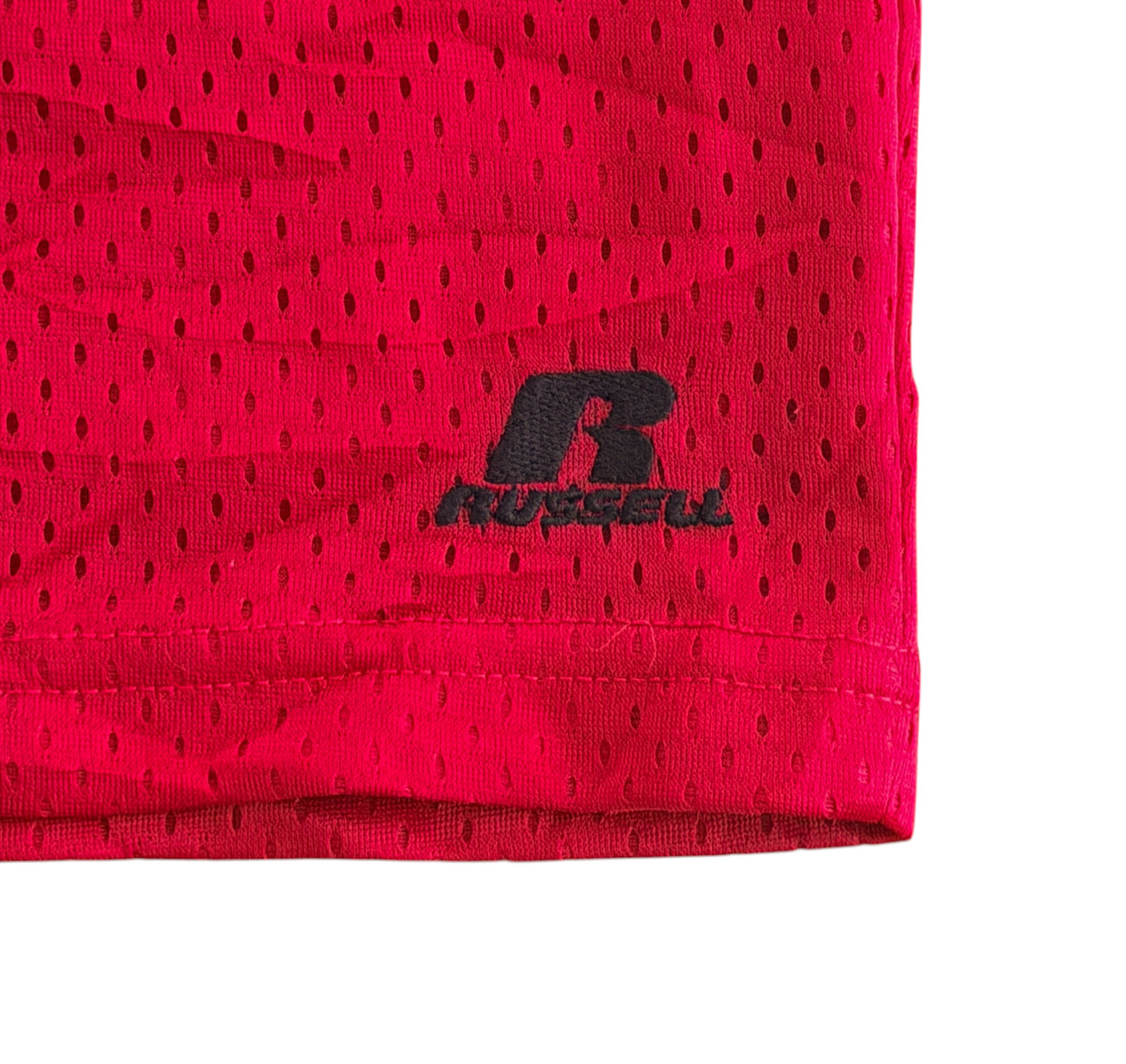Vintage 2000s Russell Athletic Embroidered Logo Red Mesh Shorts Large