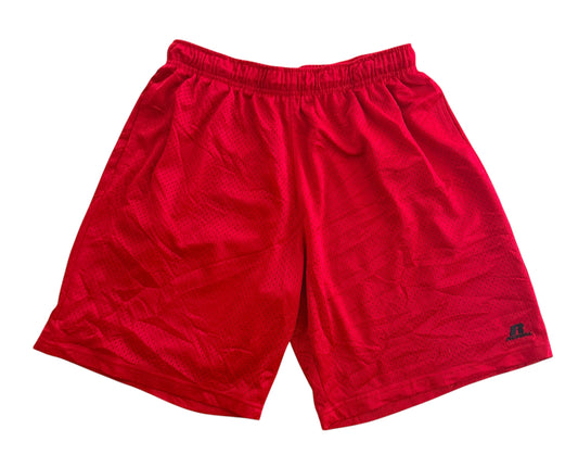 Vintage 2000s Russell Athletic Embroidered Logo Red Mesh Shorts Large