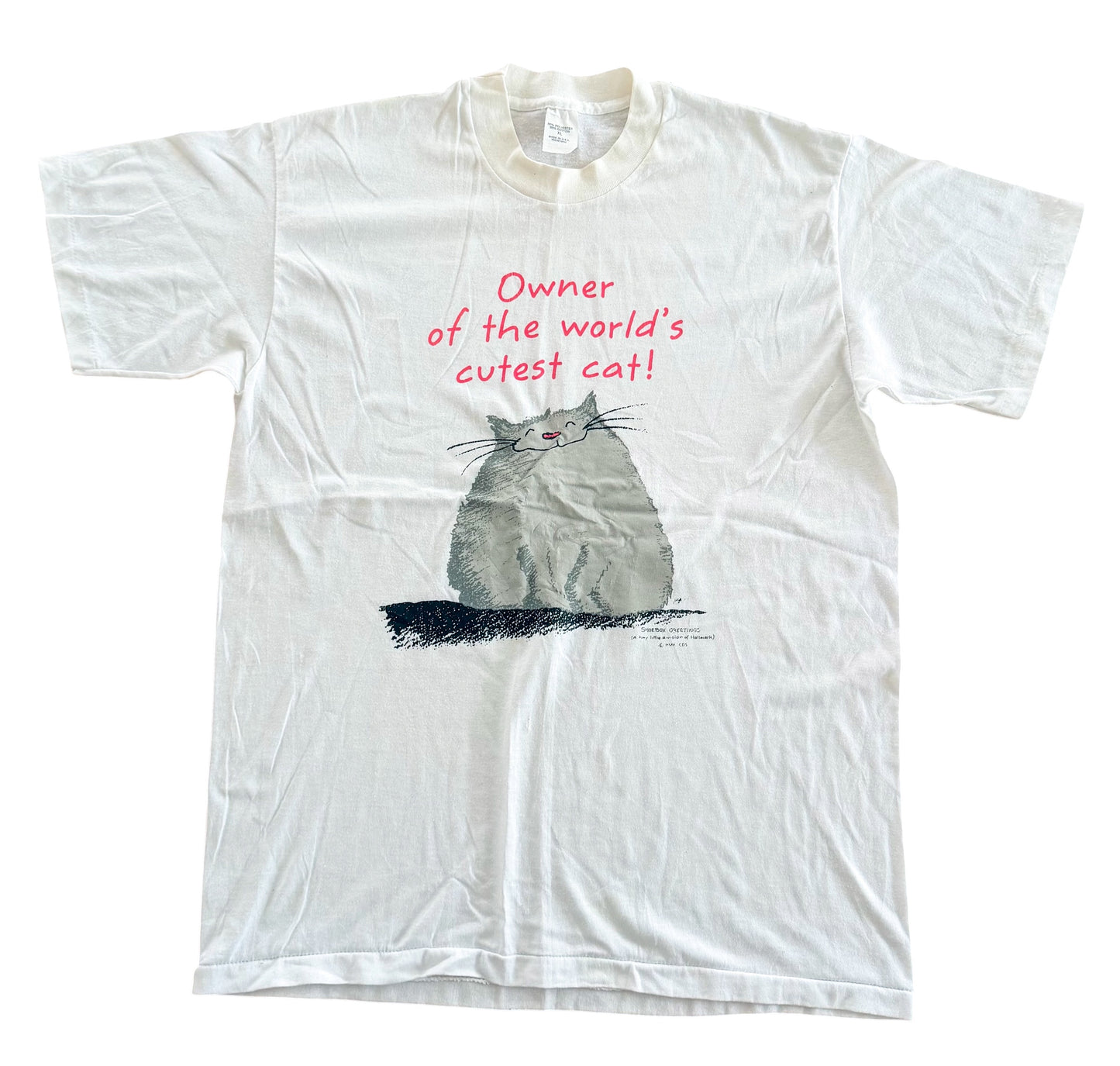 Vintage 90s “Owner of the World’s Cutest Cat!” Single Stitch Made in USA T-Shirt XL