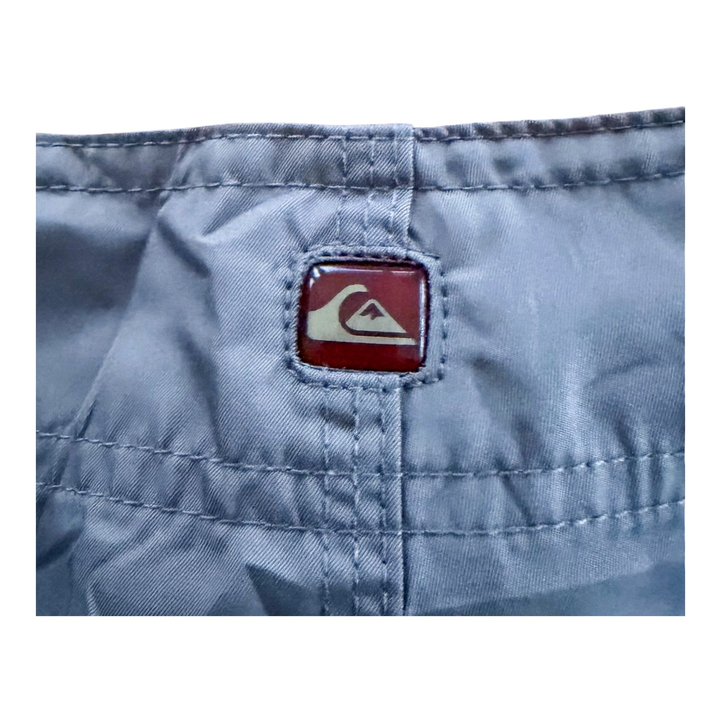 Vintage 2000s Quiksilver Grey Embroidered Cargo Pocket Board Shorts, Large