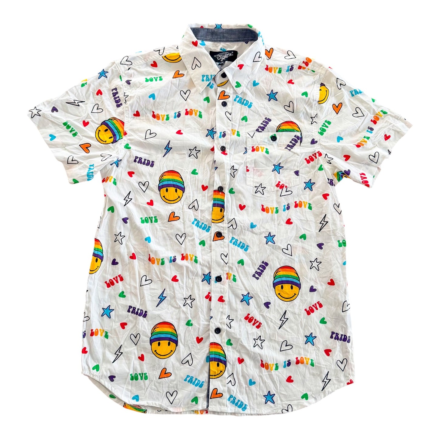Love Is Love Pride Print Short Sleeve Shirt, Medium