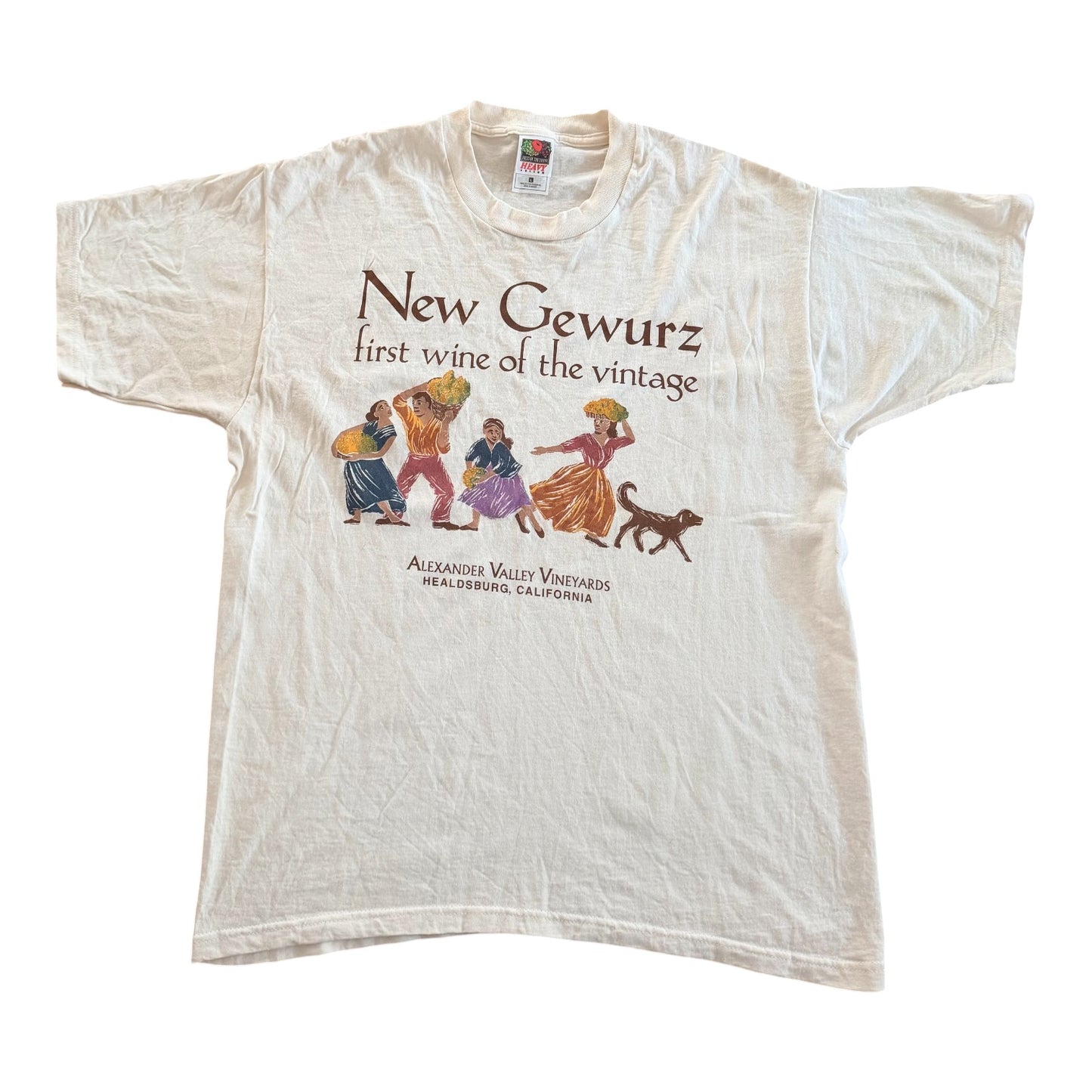 Vintage New Gewurz Wine California Graphic T-shirt, Large