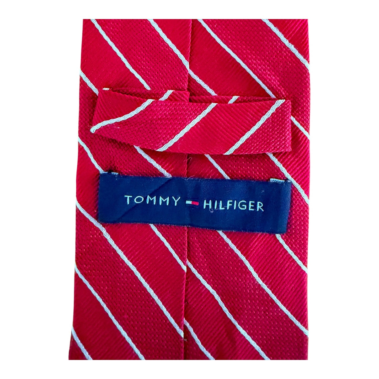 Tommy Hilfiger Red Striped Silk Tie