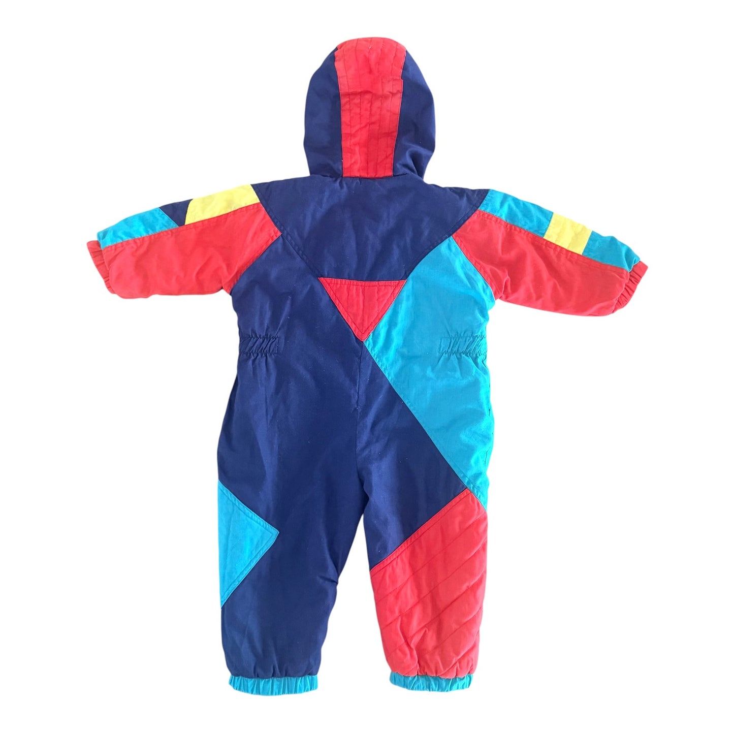 Vintage Colour Block Kids Snow Suit size 6-7 Years
