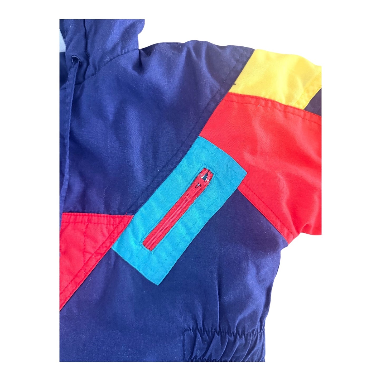 Vintage Colour Block Kids Snow Suit size 6-7 Years