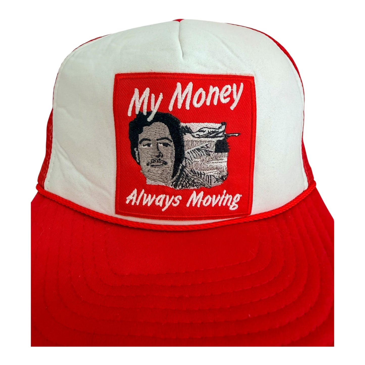 Pablo Escobar "My Money Always Moving" Embroidered Trucker Cap