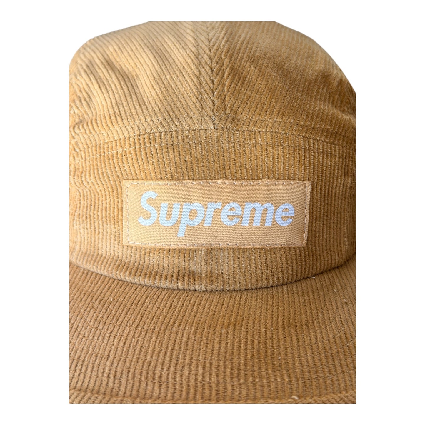 Supreme Box Logo Corduroy Camp Cap Camel Brown