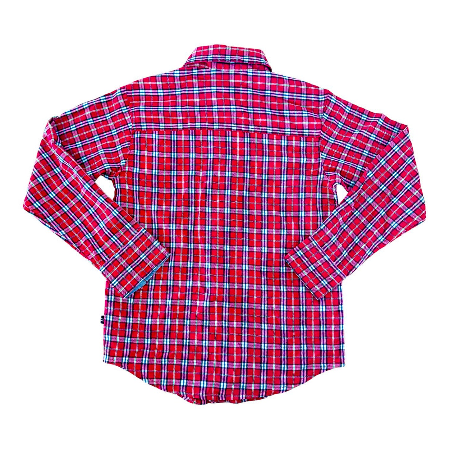 Kids Nautica Red Plaid Long Sleeve Shirt, 8 Years