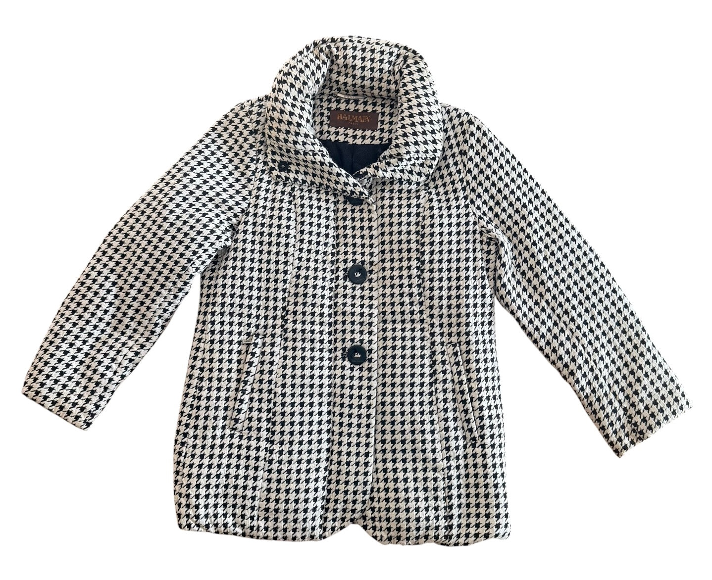 Balmain Paris Quilted Houndstooth Jacket, XL