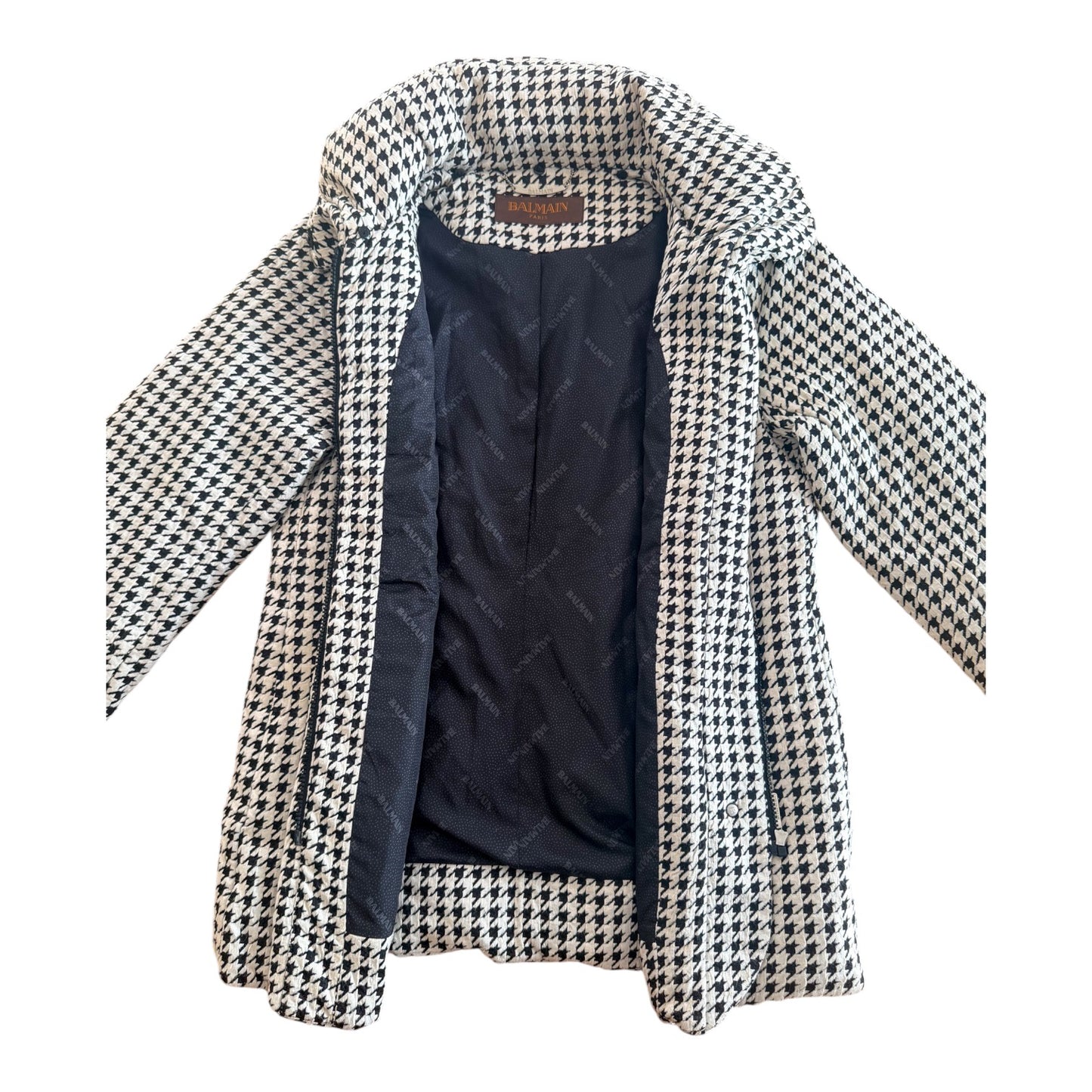 Balmain Paris Quilted Houndstooth Jacket, XL