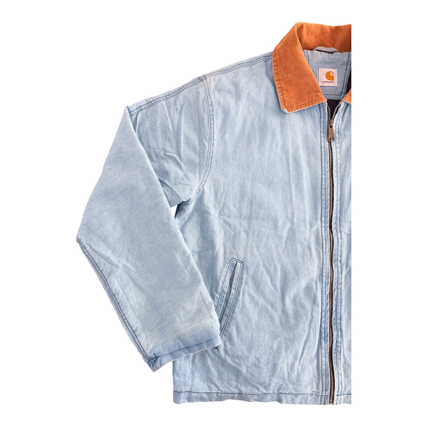 Carhartt Blue Canvas Jacket Corduroy Collar, XL
