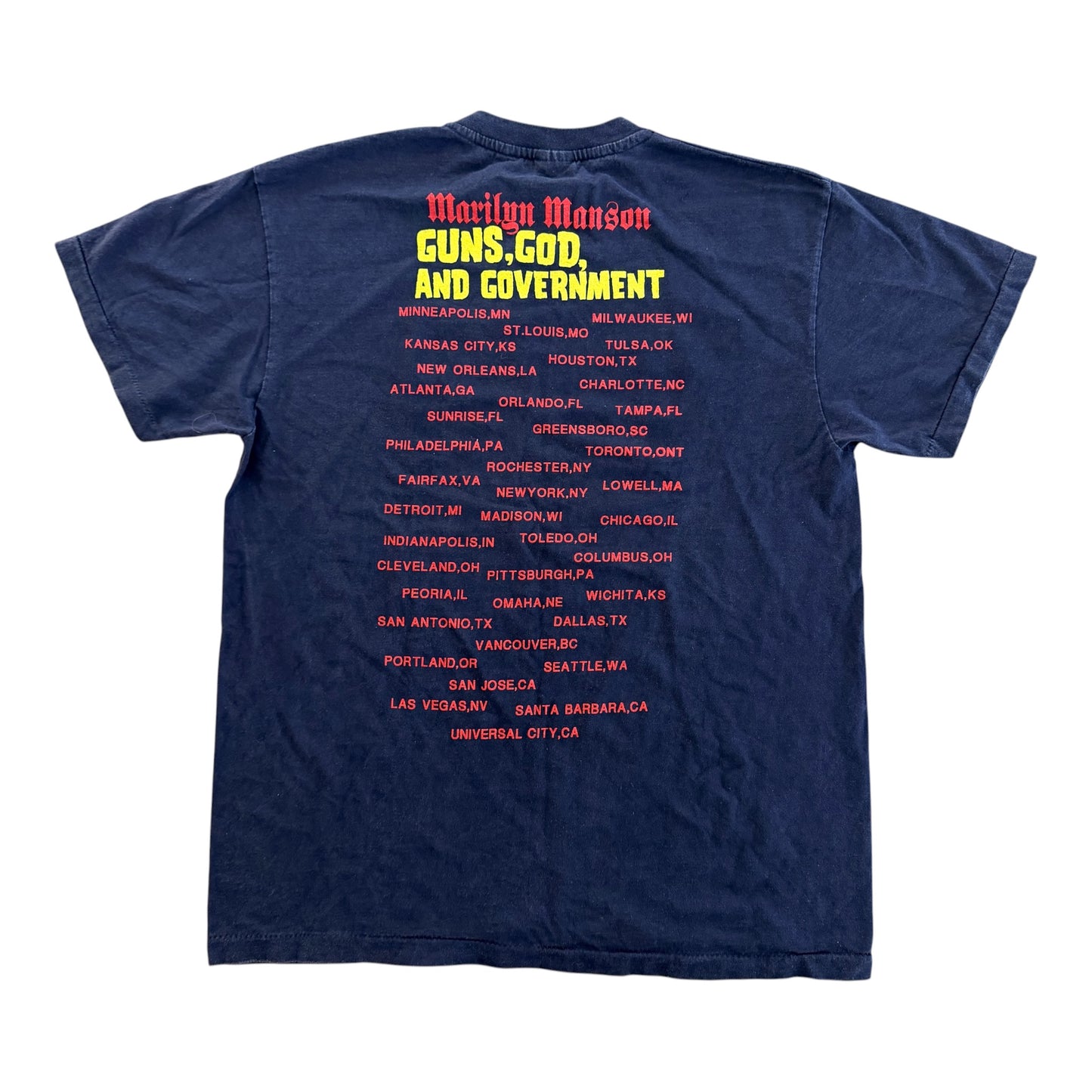 Marilyn Manson Guns God and Government 2000 Tour T-Shirt, Large