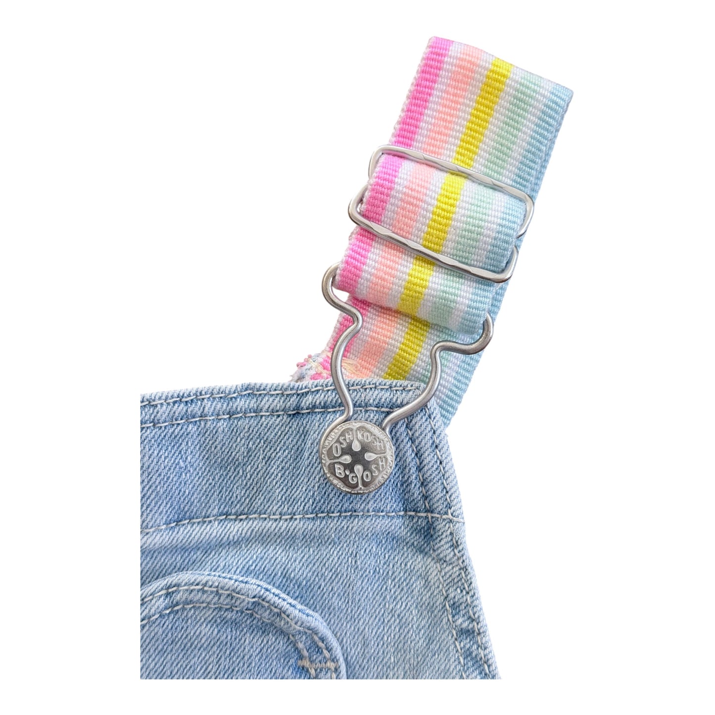 Kids OshKosh B'gosh Heart Denim Short Overalls, 18 Months