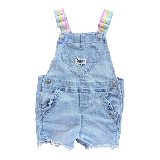 Kids OshKosh B'gosh Heart Denim Short Overalls, 18 Months