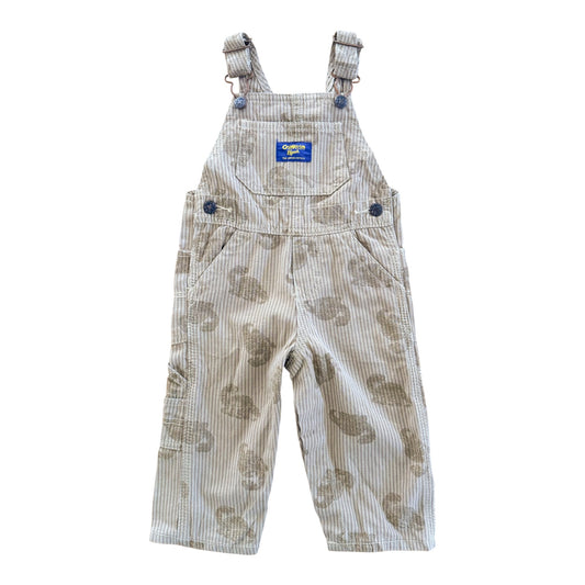 Kids OshKosh B'gosh Dinosaur Stripe Overalls, 12 Months