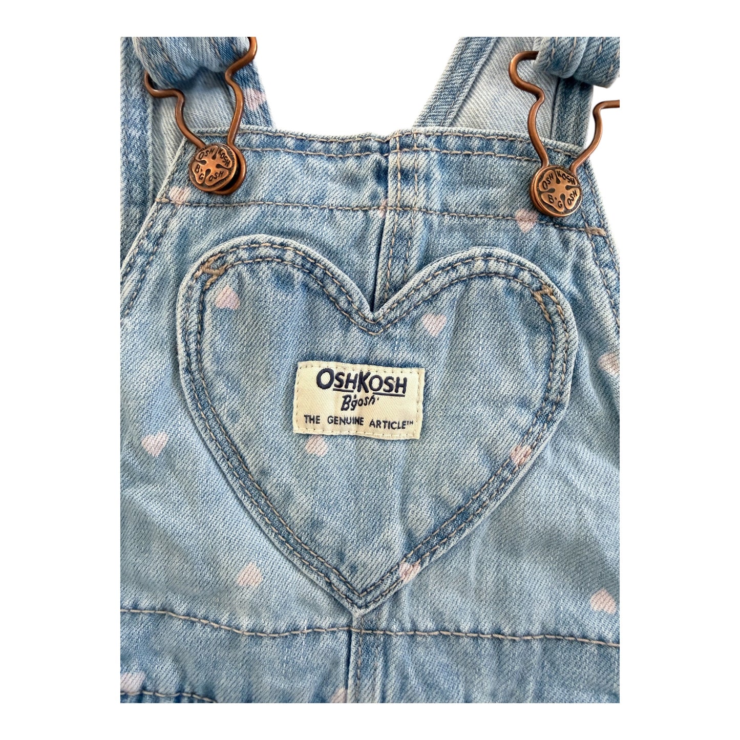Kids OshKosh B’gosh Heart Print Denim Overalls, 18 Months