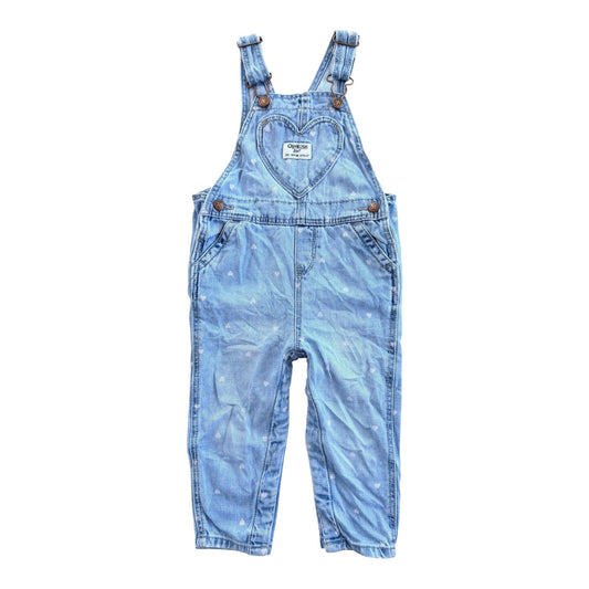 Kids OshKosh B’gosh Heart Print Denim Overalls, 18 Months