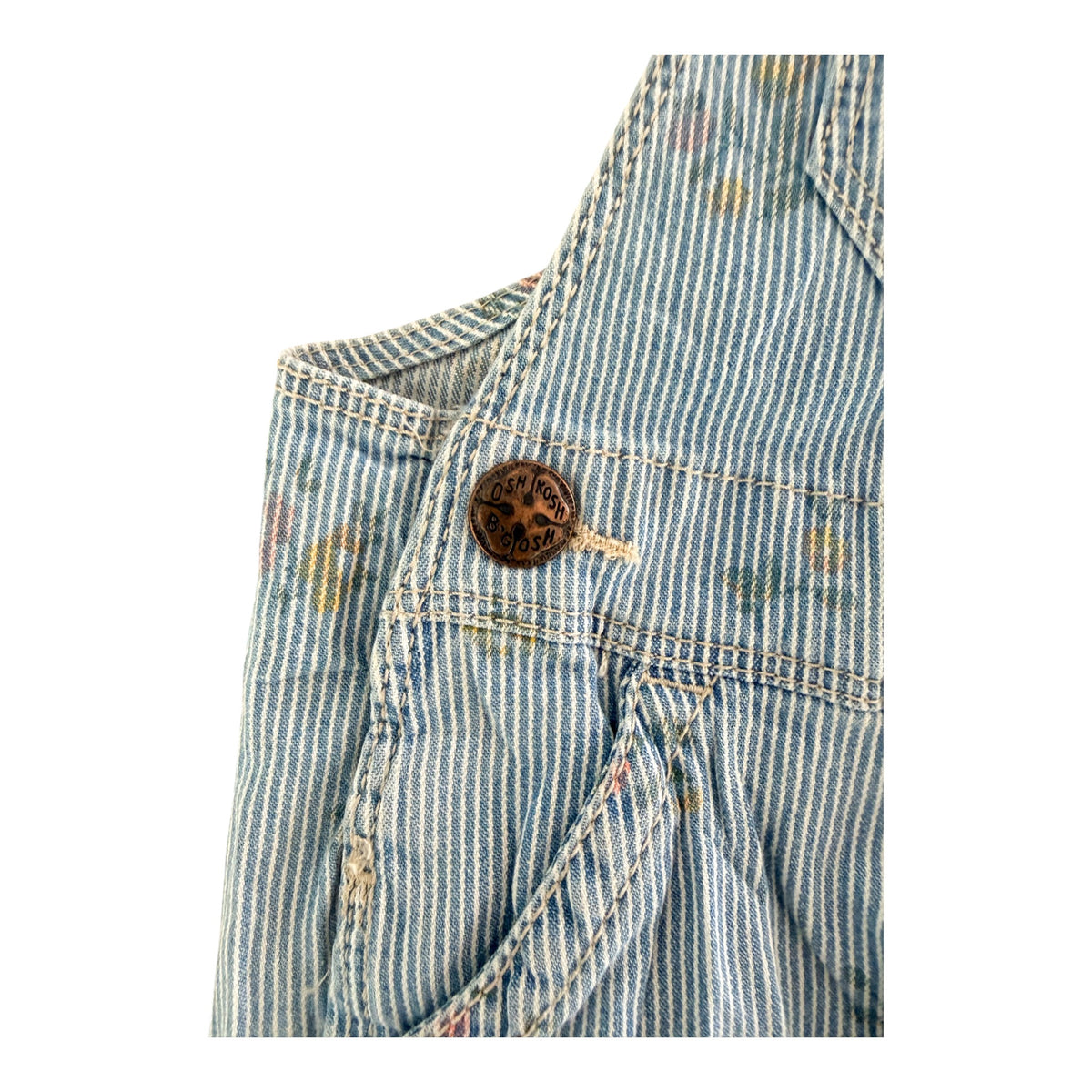 Kids OshKosh B’gosh Floral Hickory Stripe Overalls, 3 Years