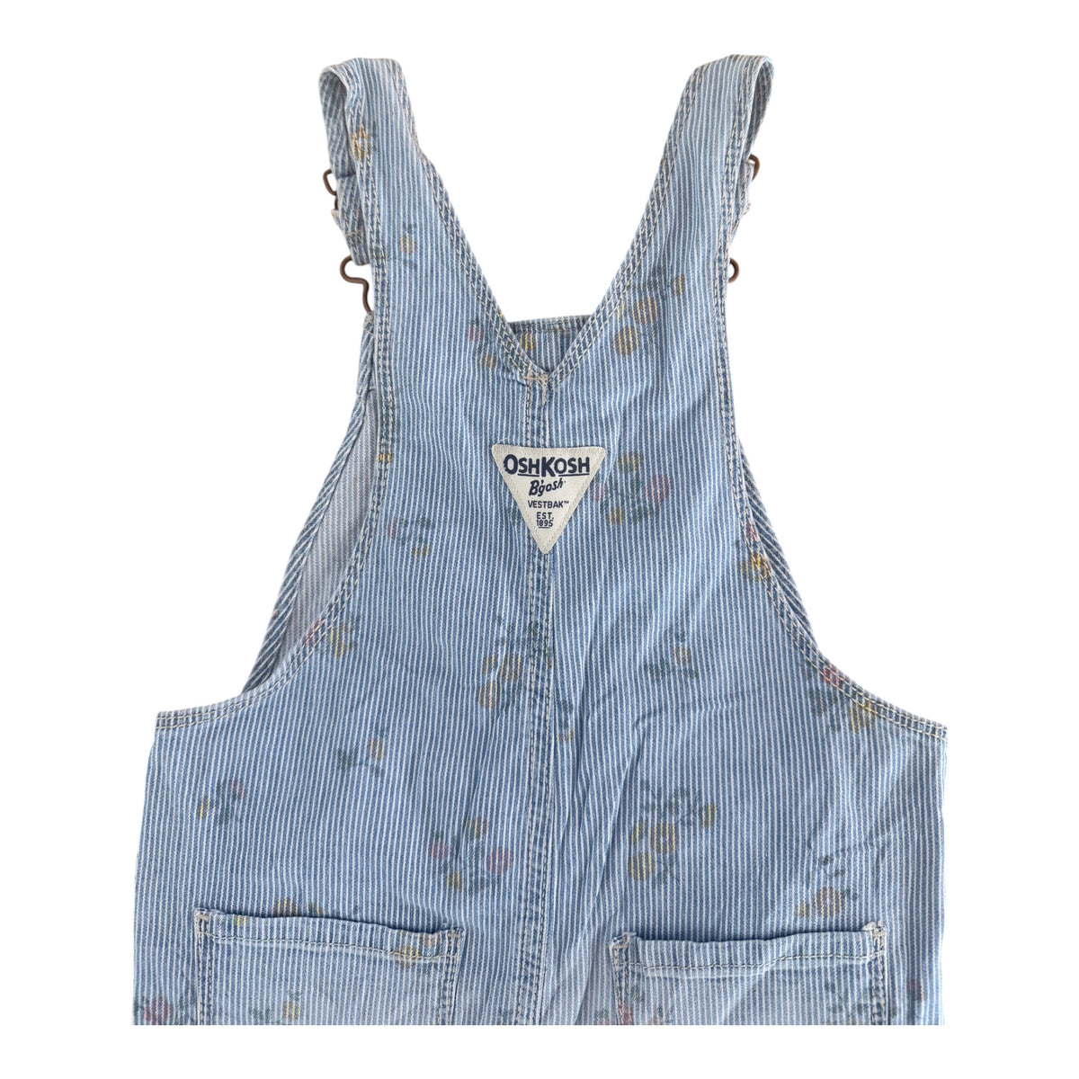 Kids OshKosh B’gosh Floral Hickory Stripe Overalls, 3 Years