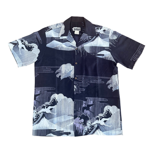 Vintage 1970s Napili Made in Hawaii Scenic Aloha Shirt, Medium