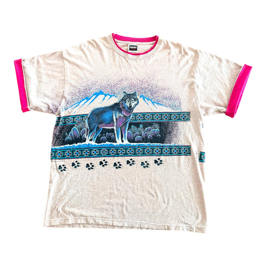 Tultex Wolf Wildlife All Over Print T-Shirt, XL