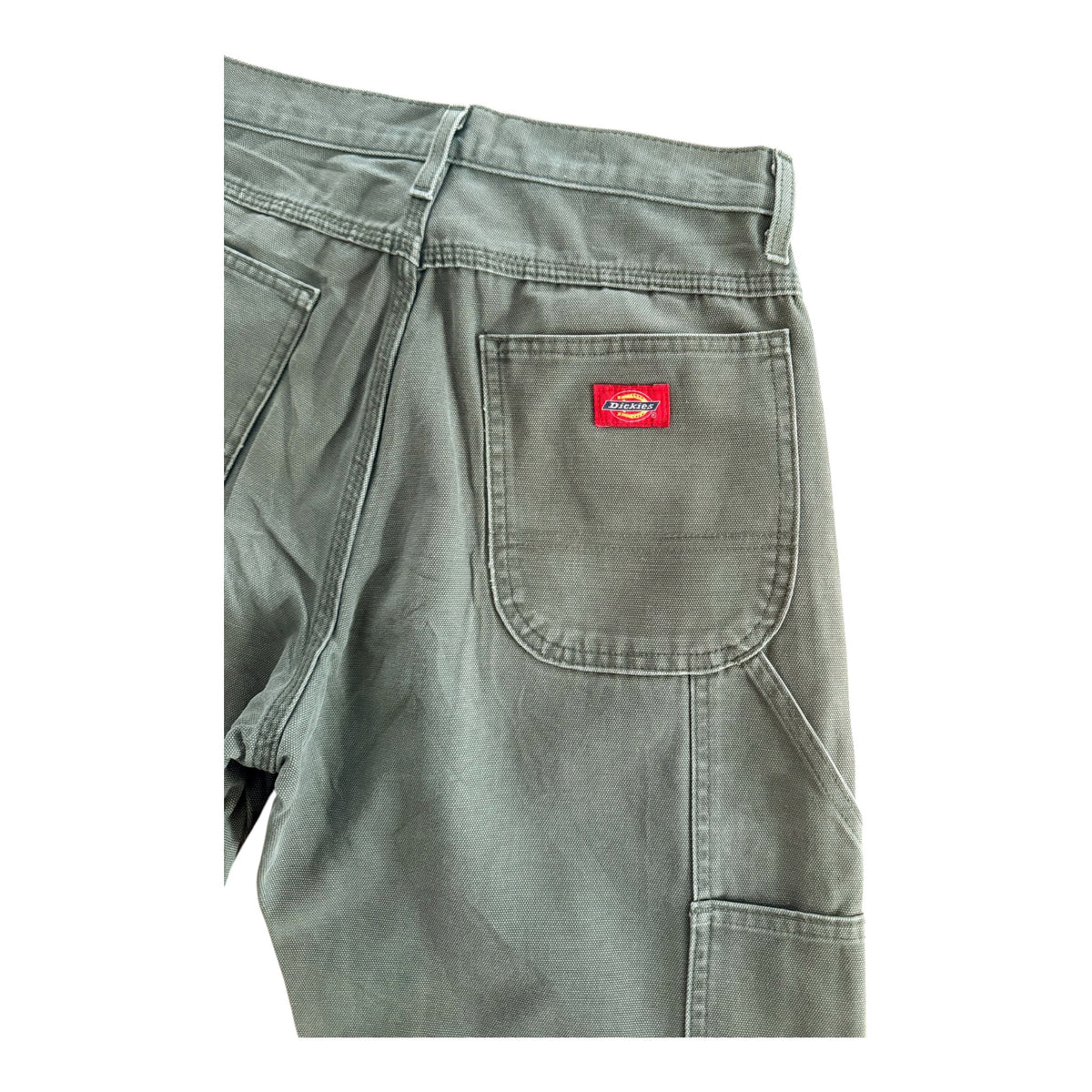 Dickies Green Cotton Canvas Carpenter Workwear Pants, 30W 30L