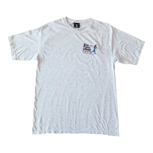 Gone Fishin' Lodge Alaska Embroidered T-Shirt size Medium