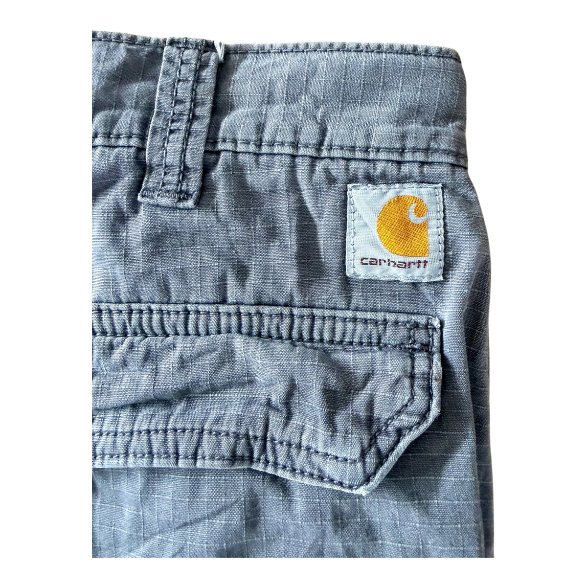 Carhartt Slate Grey Ripstop Relaxed Fit Cargo Jort Shorts, Large