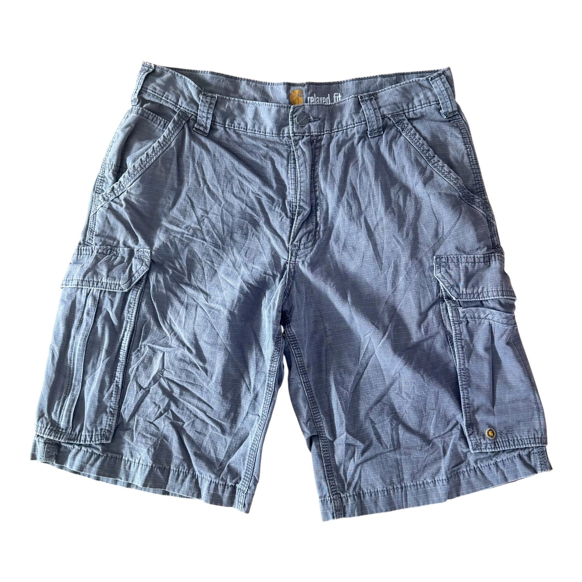 Carhartt Slate Grey Ripstop Relaxed Fit Cargo Jort Shorts, Large