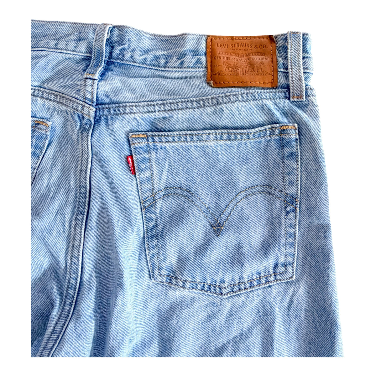 Levi's Premium 501 Light Wash Raw Hem Denim Jeans, 32W 29L
