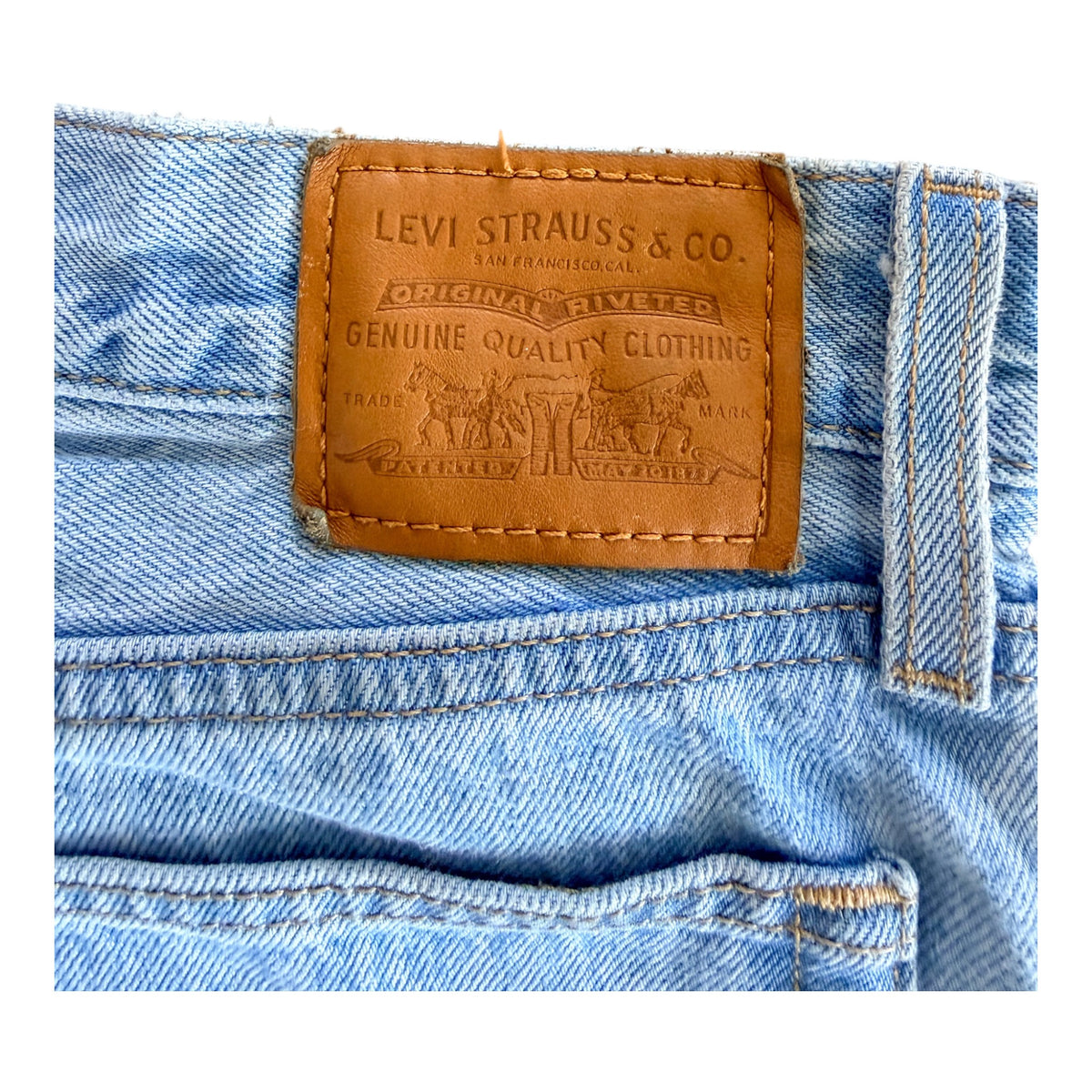Levi's Premium 501 Light Wash Raw Hem Denim Jeans, 32W 29L