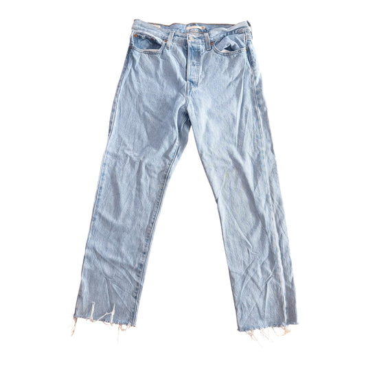 Levi's Premium 501 Light Wash Raw Hem Denim Jeans, 32W 29L