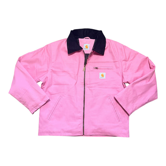 Carhartt Pink Cotton Canvas Zip Up Workwear Jacket, XL