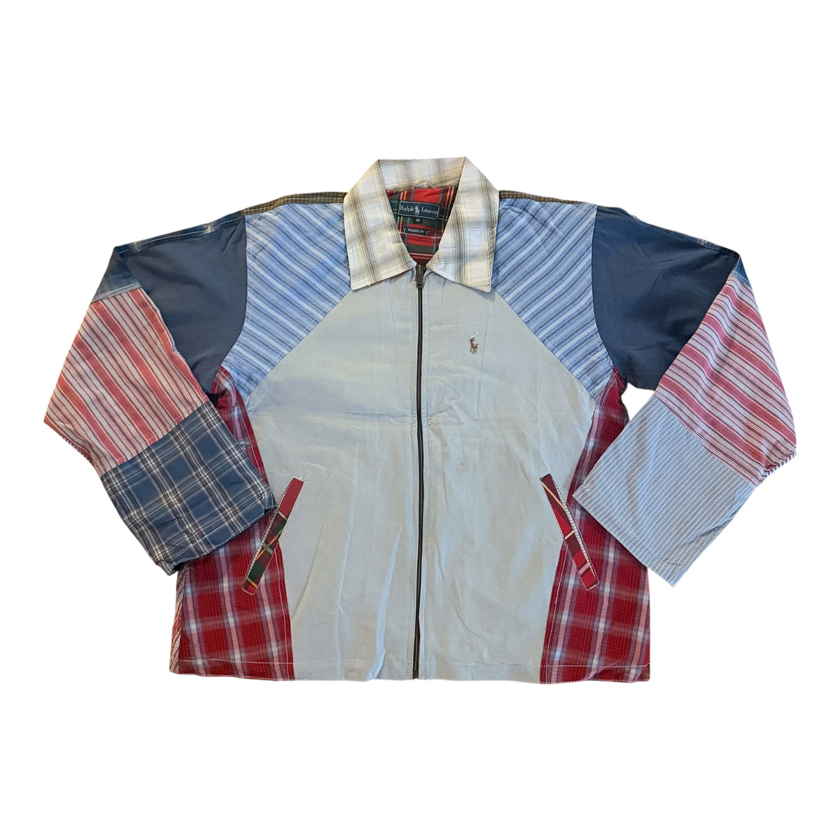 Ralph Lauren Rework Patchwork Oxford Shirt Jacket, Large