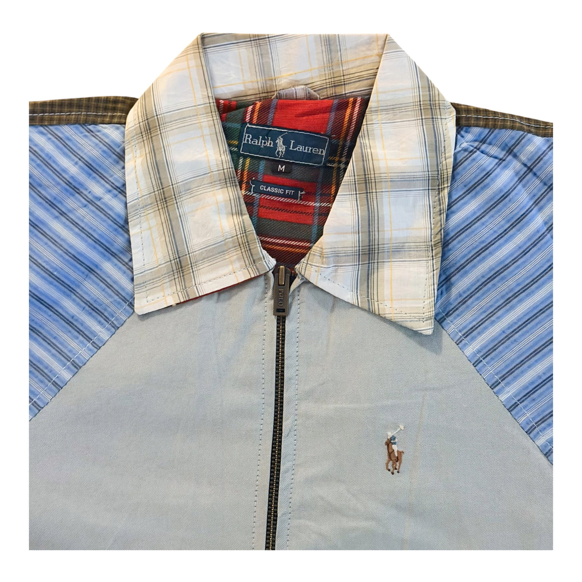 Ralph Lauren Rework Patchwork Oxford Shirt Jacket, Large