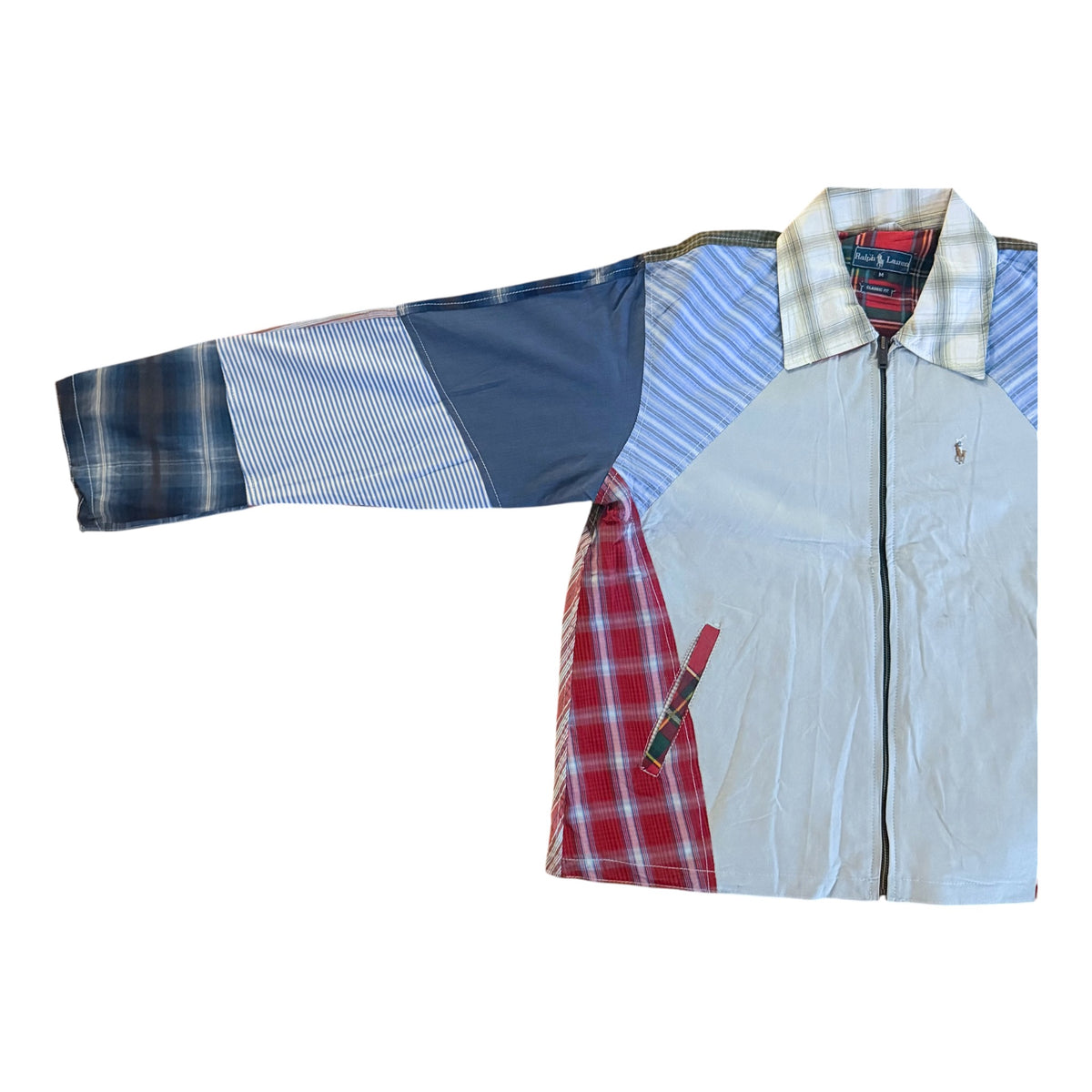 Ralph Lauren Rework Patchwork Oxford Shirt Jacket, Large