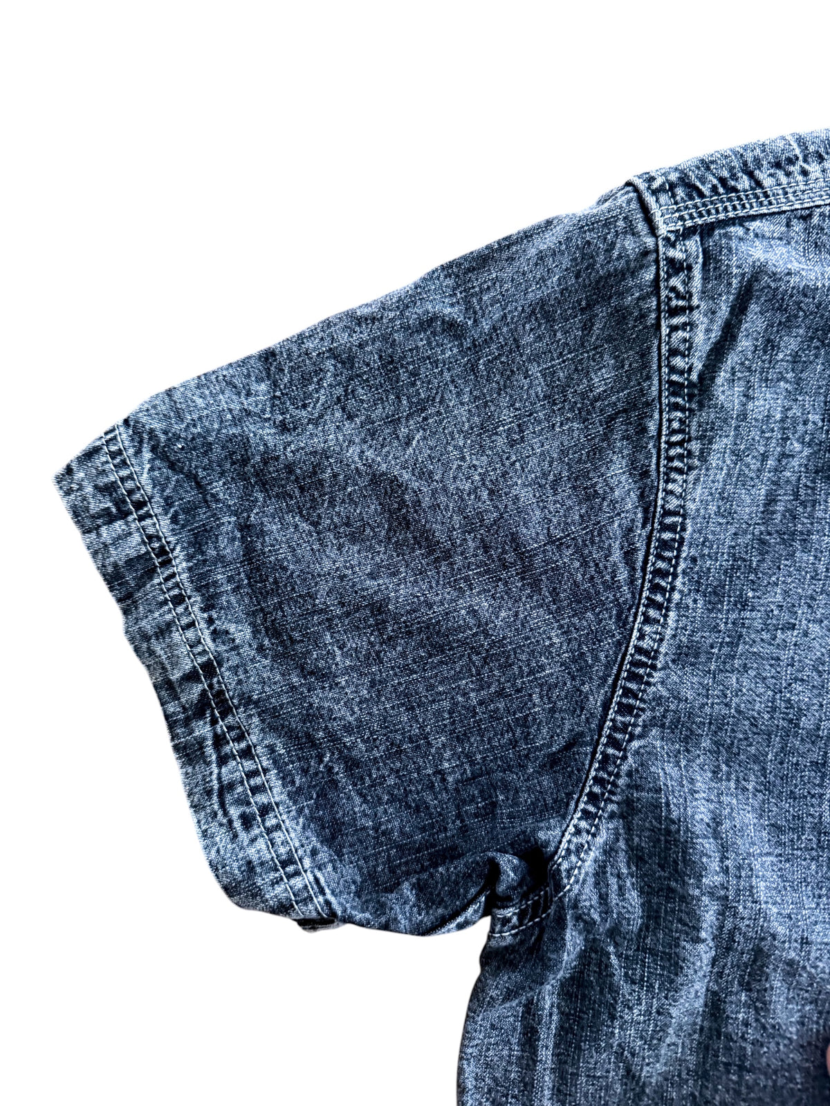 Levi's Black Acid Wash Short Sleeve Denim Shirt, Large