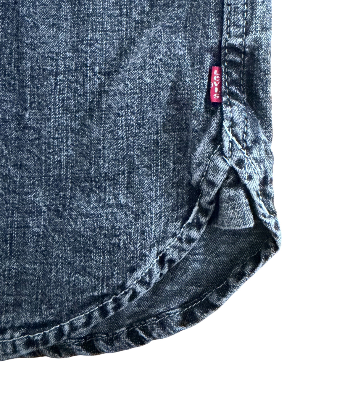 Levi's Black Acid Wash Short Sleeve Denim Shirt, Large