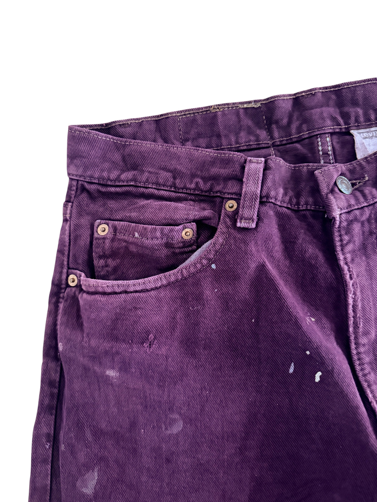 Vintage Levi's 554 Purple Paint Splatter Jeans W33 L32