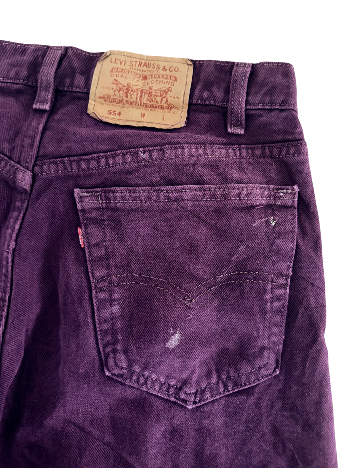 Vintage Levi's 554 Purple Paint Splatter Jeans W33 L32
