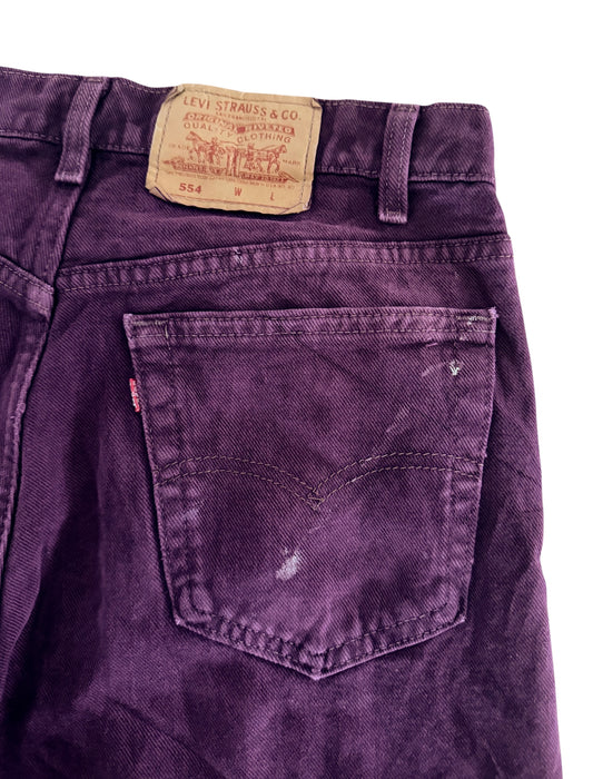 Vintage Levi's 554 Purple Paint Splatter Jeans W33 L32