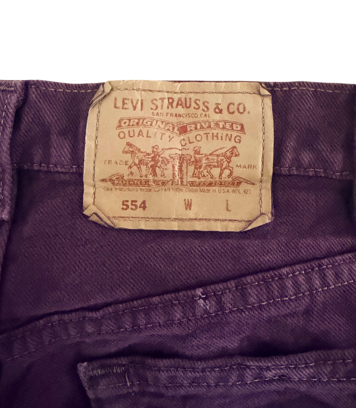 Vintage Levi's 554 Purple Paint Splatter Jeans W33 L32