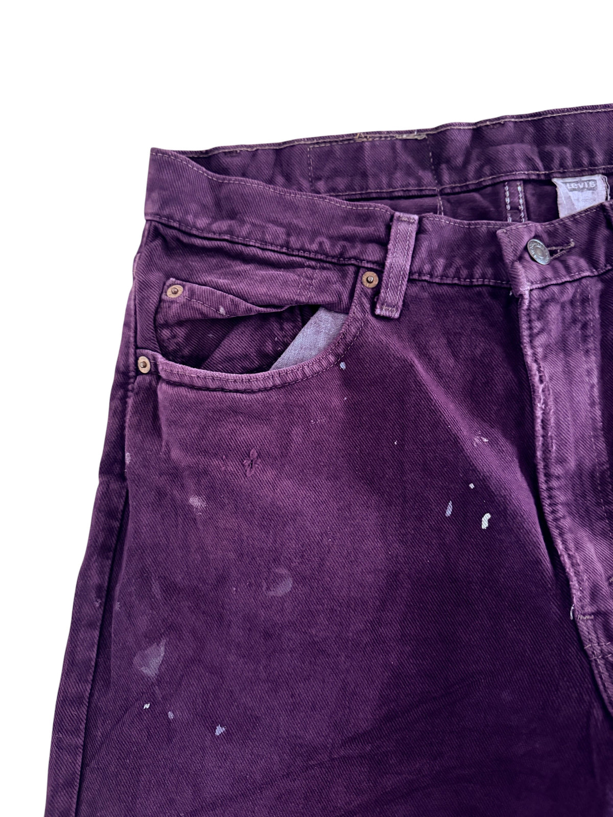 Vintage Levi's 554 Purple Paint Splatter Jeans W33 L32
