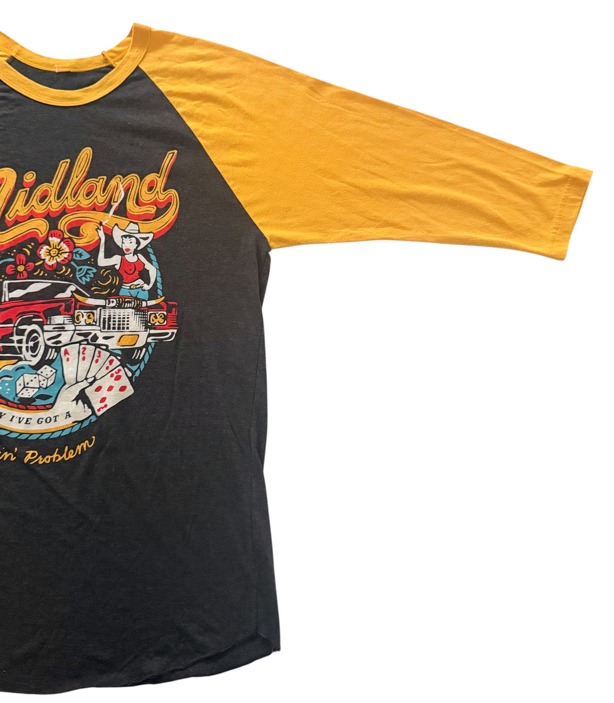 Midland Drinkin' Problem Raglan Baseball T-Shirt, Large