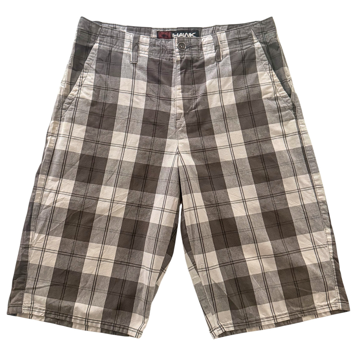 Tony Hawk Plaid Baggy Skate Jorts, Large