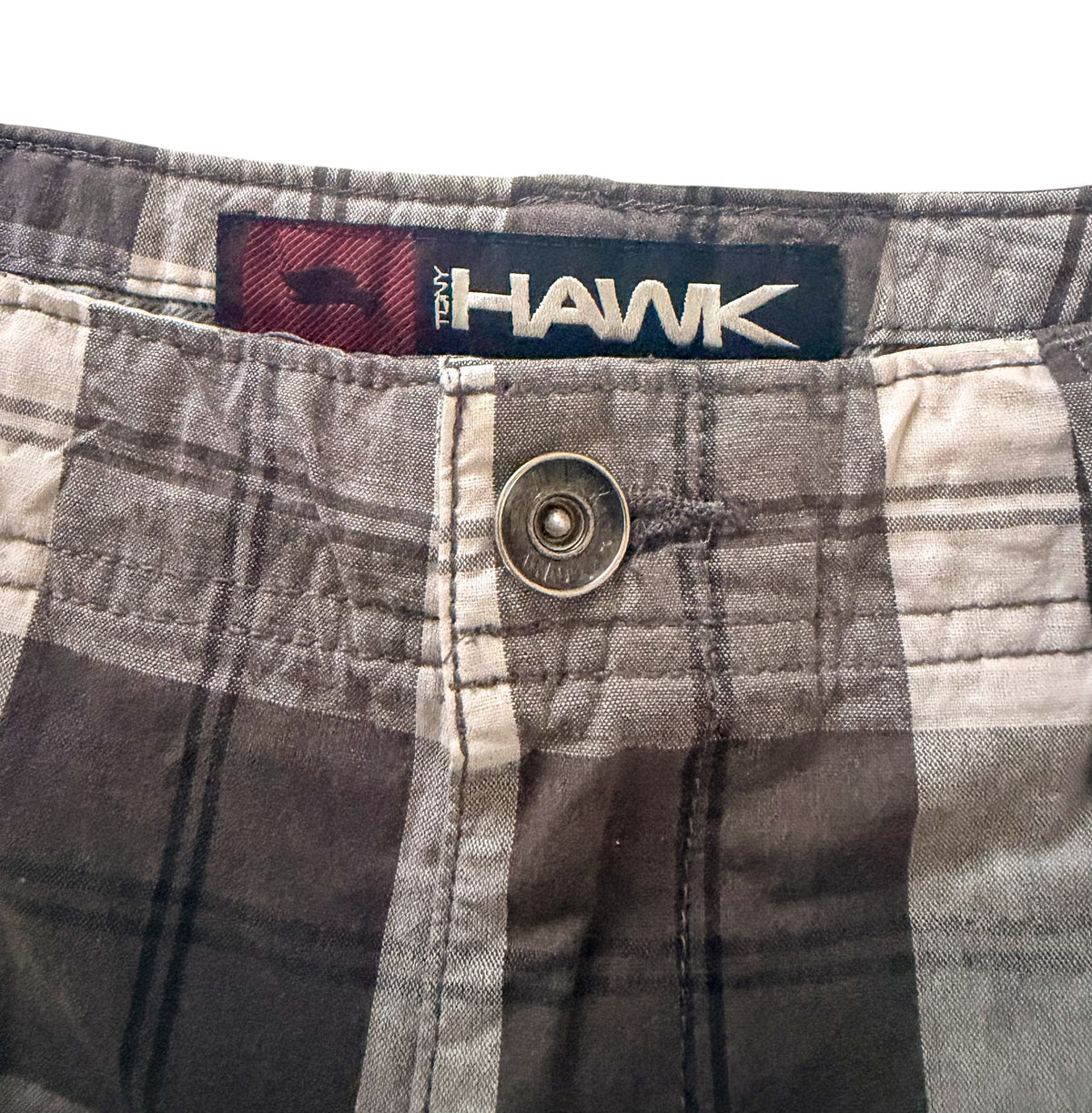 Tony Hawk Plaid Baggy Skate Jorts, Large