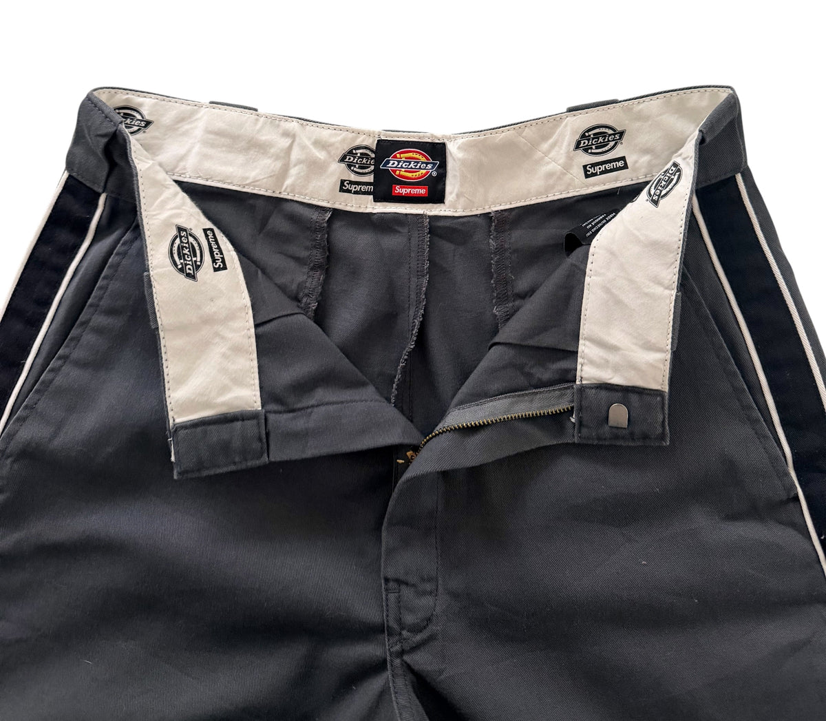 Supreme And Dickies Collab Charcoal Grey Panelled Work Shorts, Medium