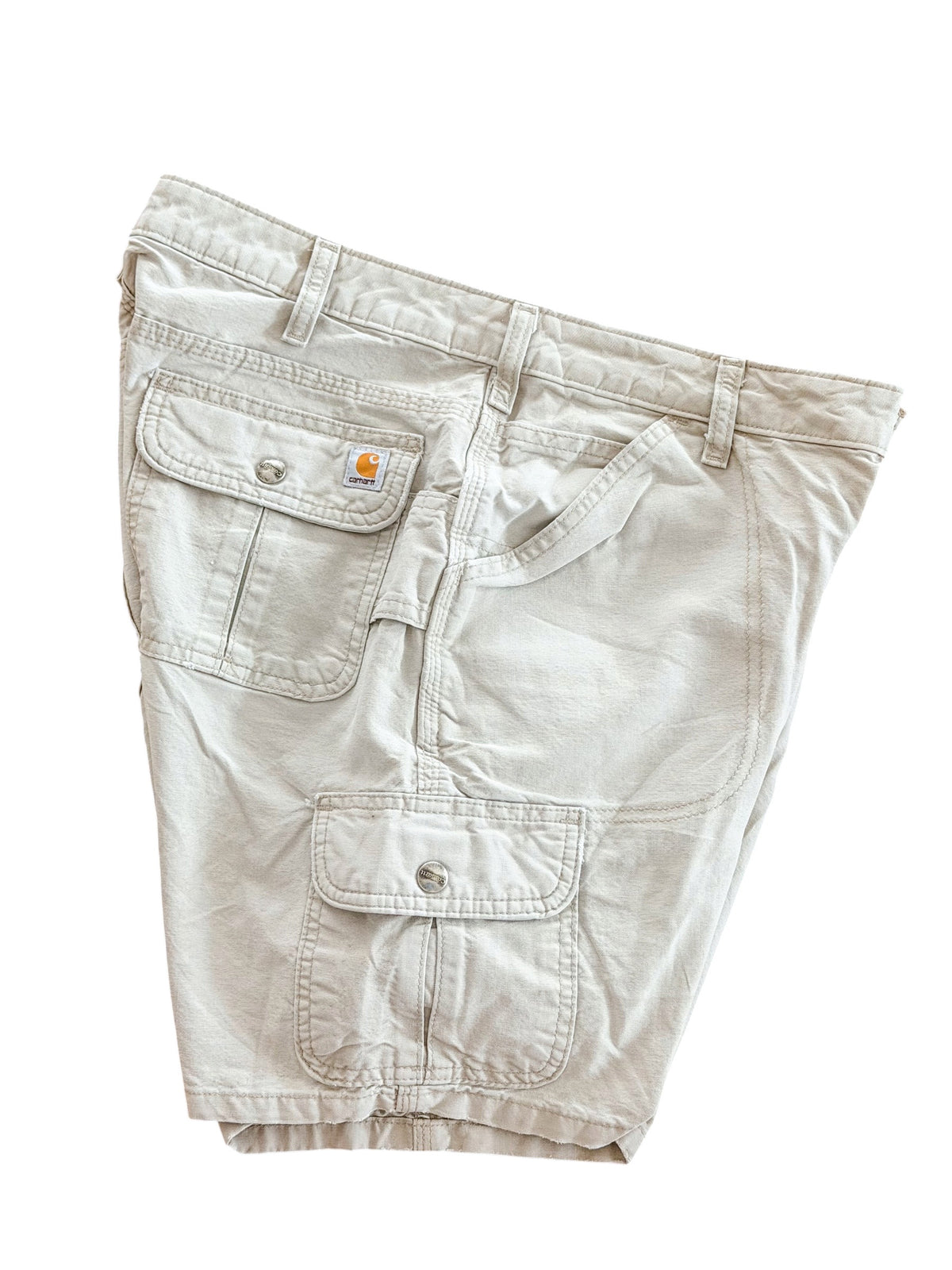 Carhartt Beige Canvas Cargo Utility Shorts, 31 W