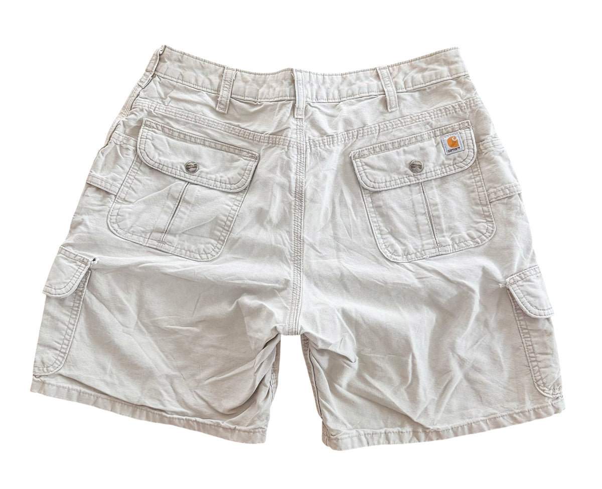 Carhartt Beige Canvas Cargo Utility Shorts, 31 W