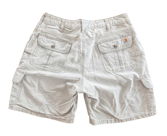 Carhartt Beige Canvas Cargo Utility Shorts, 31 W